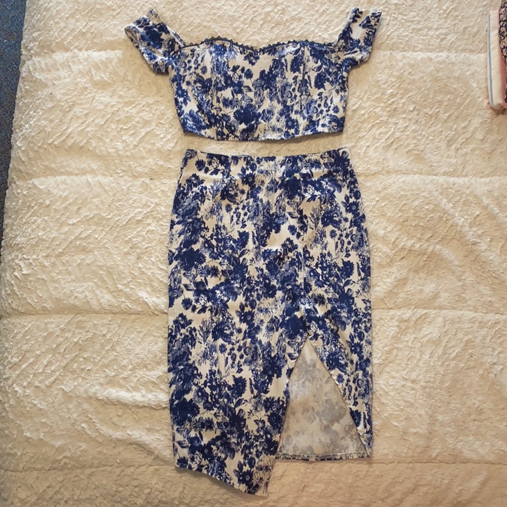 Two Piece Bustier and Skirt Set